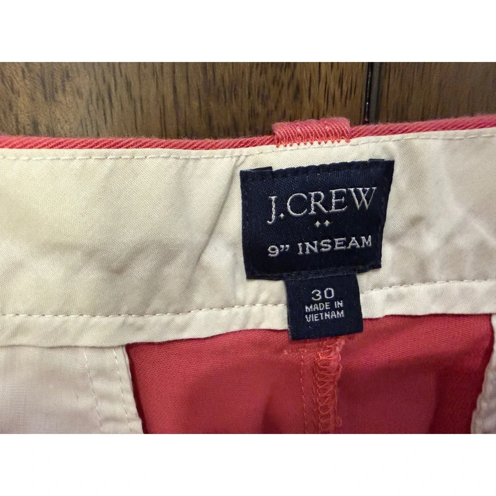 J.Crew‎ Mens 9 Inch Inseam Chino Shorts Coral Pink Size 30 Cotton Twill Casual